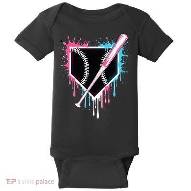 Sport Team Cool B.A.S.E.B.A.L.L Home Plate Drip With Sprinkles Drip Baby Bodysuit