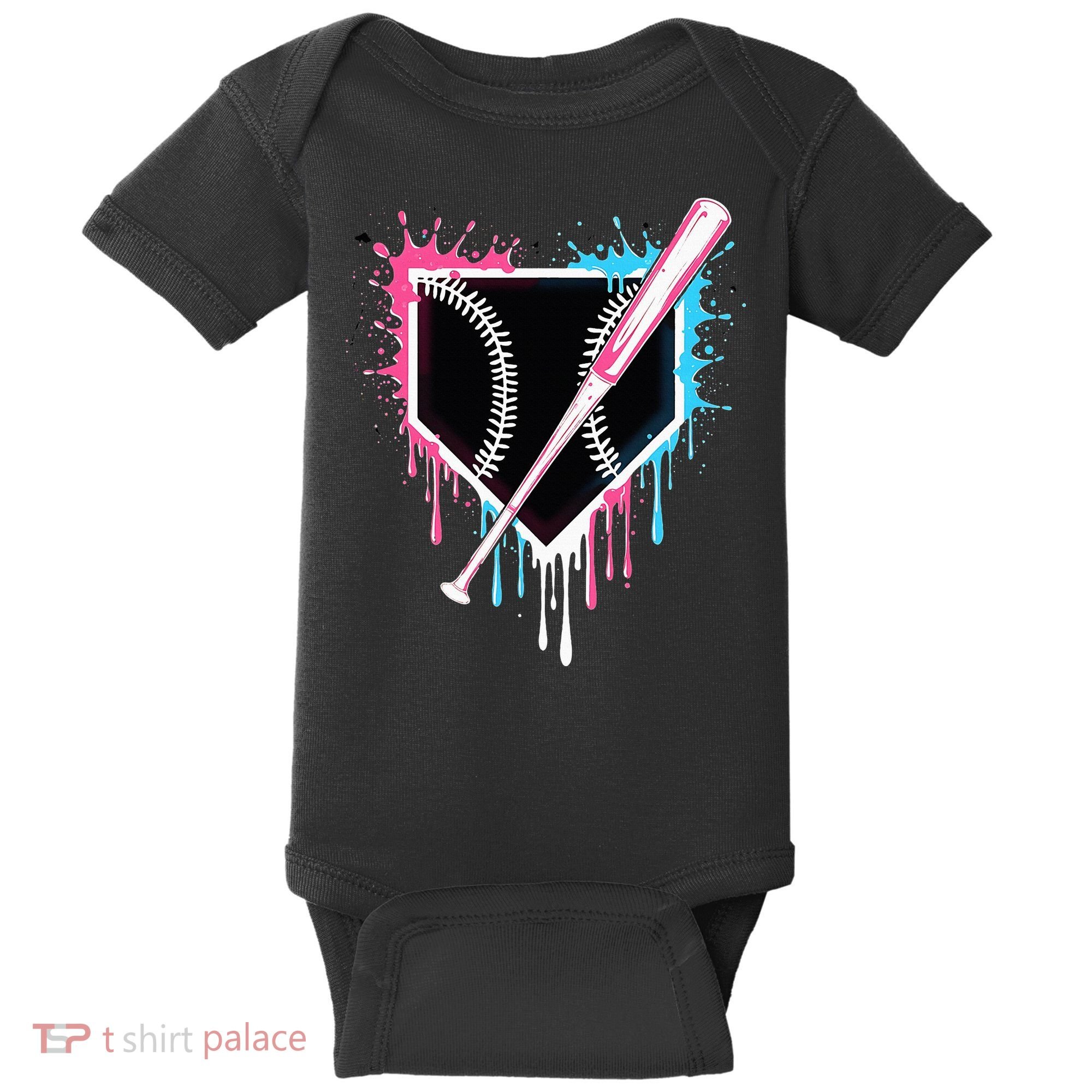 Sport Team Cool B.A.S.E.B.A.L.L Home Plate Drip With Sprinkles Drip Baby Bodysuit