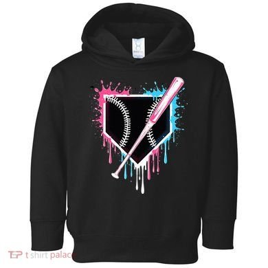 Sport Team Cool B.A.S.E.B.A.L.L Home Plate Drip With Sprinkles Drip Toddler Hoodie