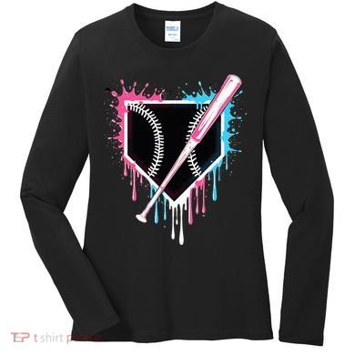 Sport Team Cool B.A.S.E.B.A.L.L Home Plate Drip With Sprinkles Drip Women's Long Sleeve Shirt