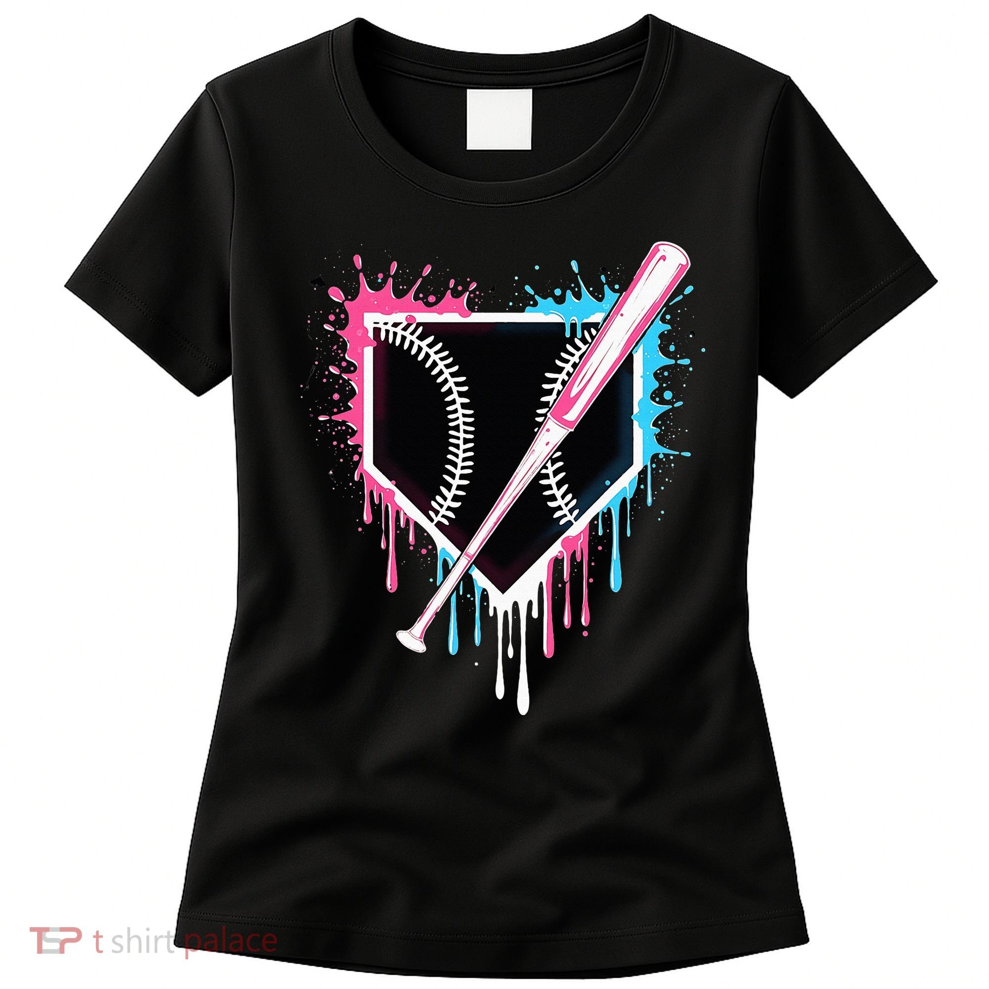 Sport Team Cool B.A.S.E.B.A.L.L Home Plate Drip With Sprinkles Drip Women's T-Shirt