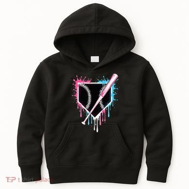 Sport Team Cool B.A.S.E.B.A.L.L Home Plate Drip With Sprinkles Drip Kids Hoodie
