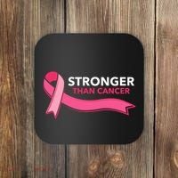 Stronger Than Cancer Pink Ribbon Coaster thumb 0