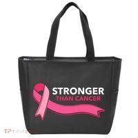 Stronger Than Cancer Pink Ribbon Tote Bag thumb 0