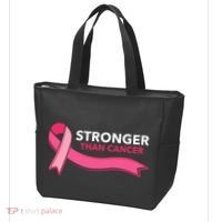 Stronger Than Cancer Pink Ribbon Tote Bag thumb 3