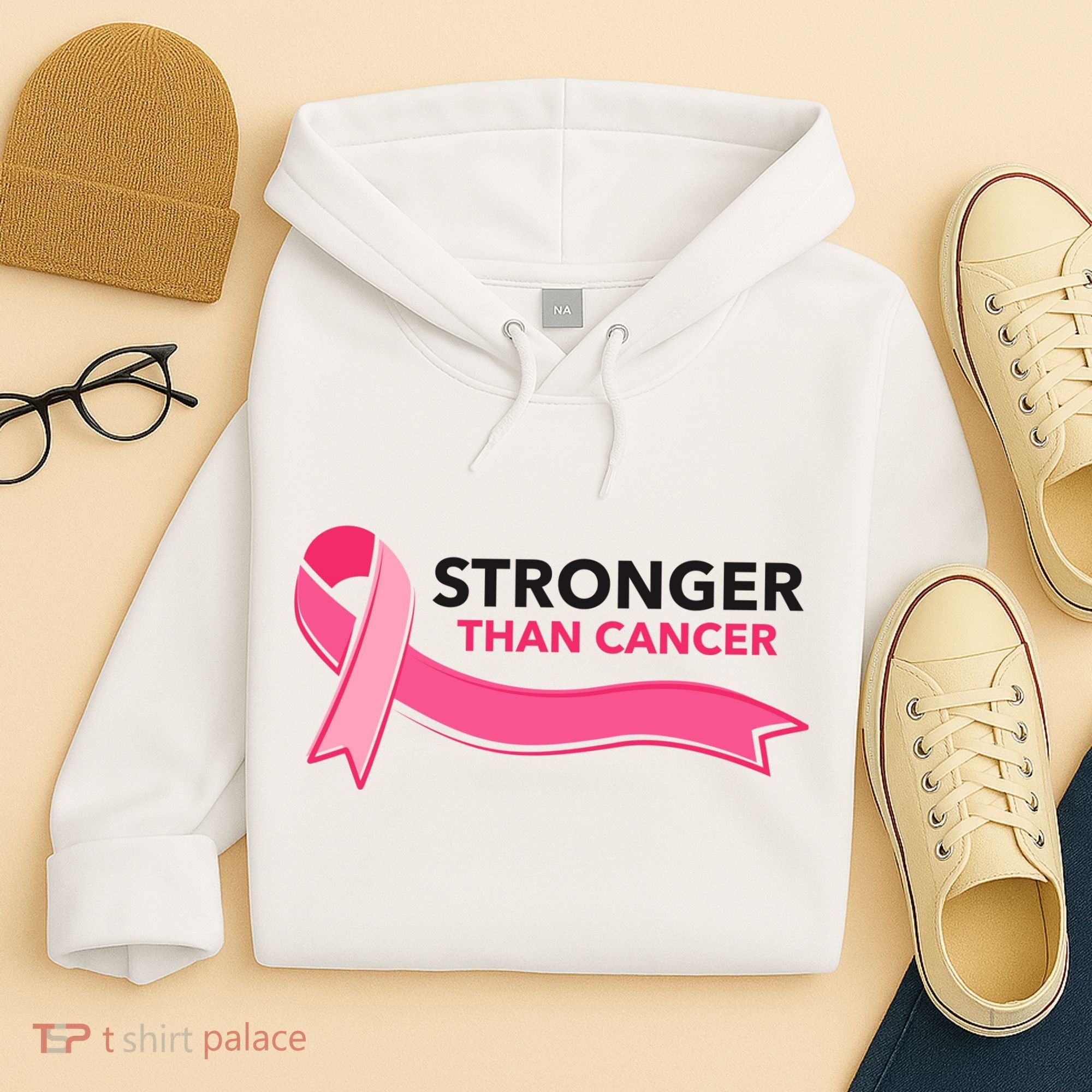 Stronger Than Cancer Pink Ribbon Hoodie
