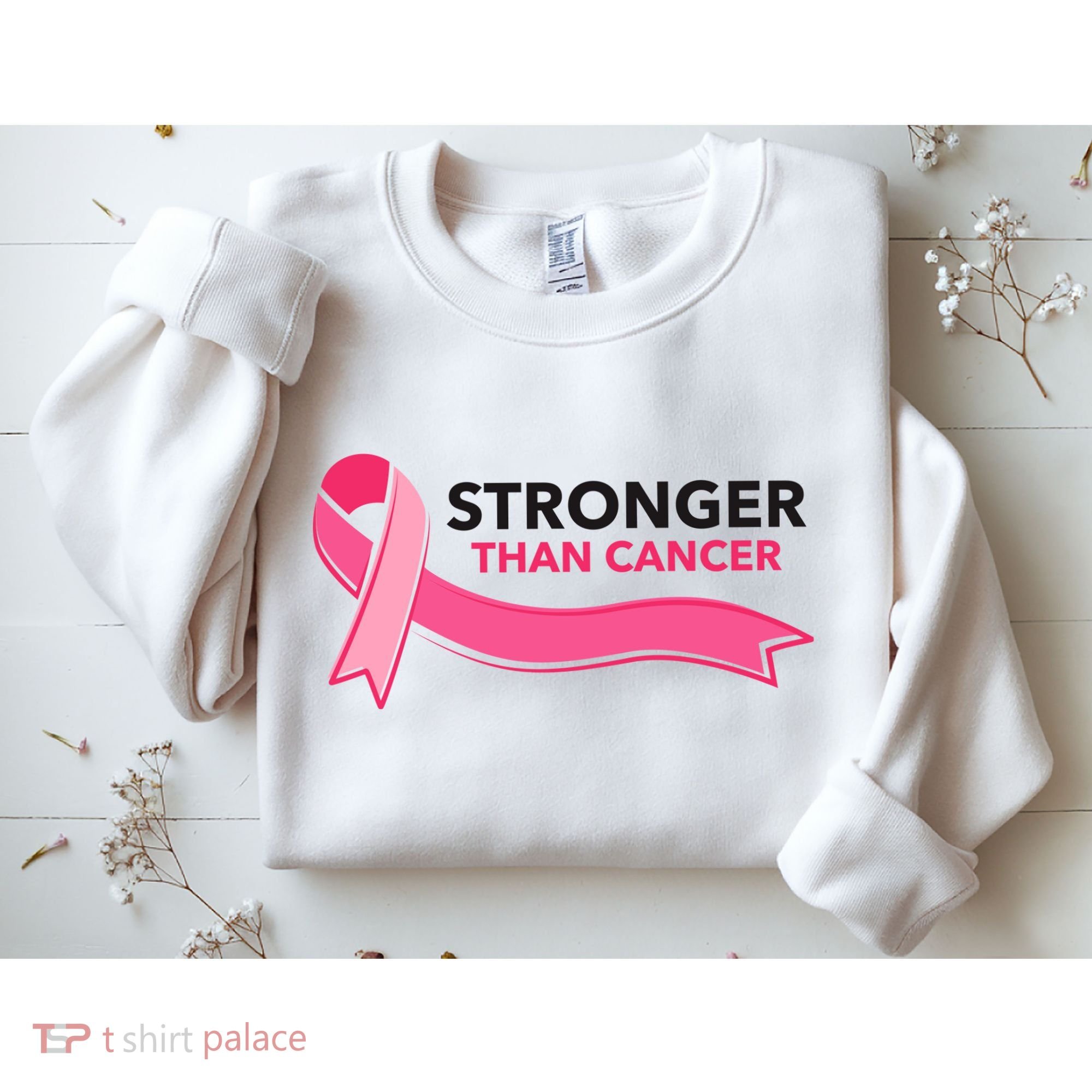 Stronger Than Cancer Pink Ribbon Sweatshirt