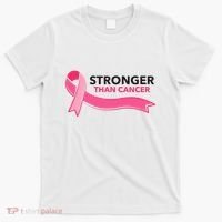 Stronger Than Cancer Pink Ribbon T-Shirt thumb 0