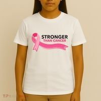 Stronger Than Cancer Pink Ribbon T-Shirt thumb 4