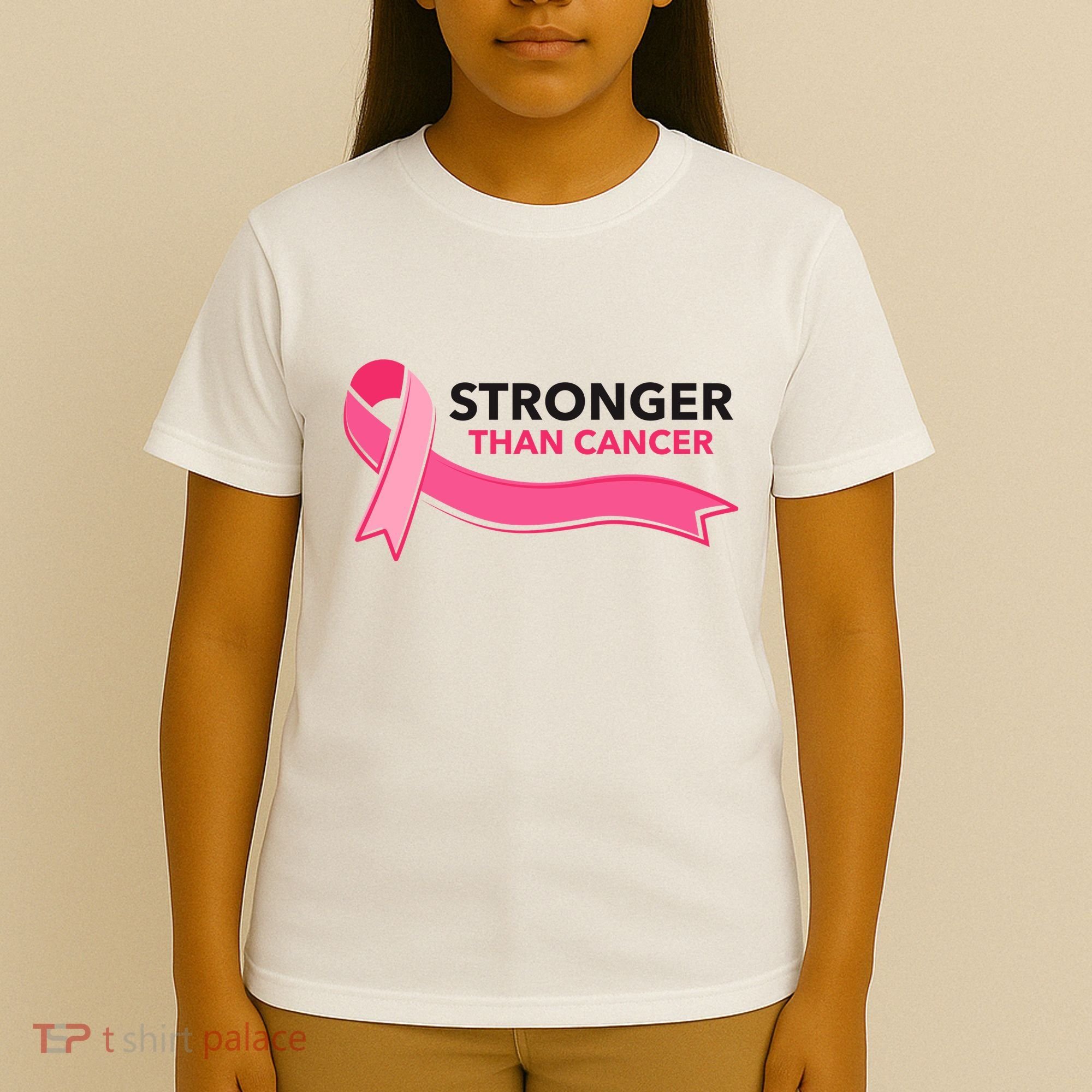 Stronger Than Cancer Pink Ribbon T-Shirt