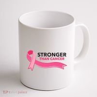 Stronger Than Cancer Pink Ribbon Coffee Mug thumb 1
