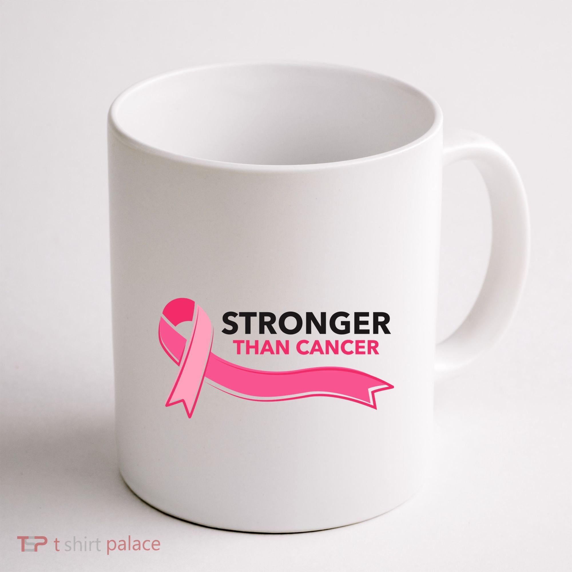 Stronger Than Cancer Pink Ribbon Coffee Mug