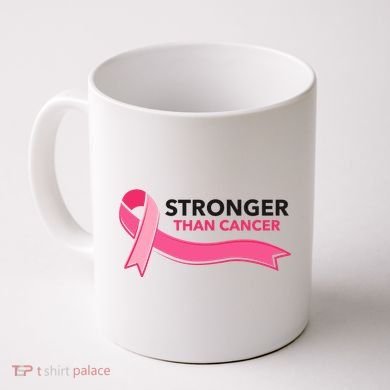 Stronger Than Cancer Pink Ribbon Coffee Mug