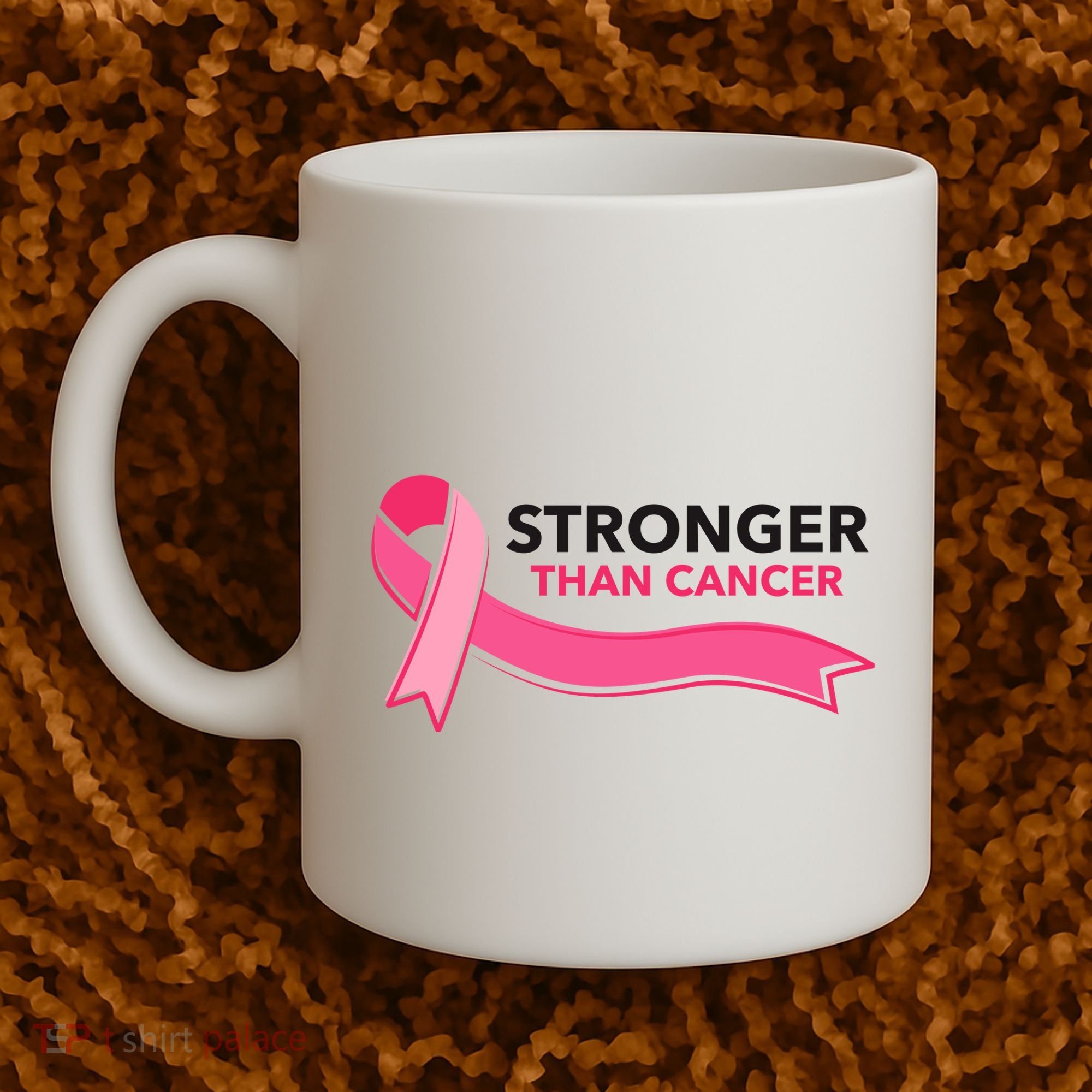 Stronger Than Cancer Pink Ribbon Coffee Mug