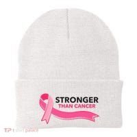 Stronger Than Cancer Pink Ribbon Beanie thumb 0