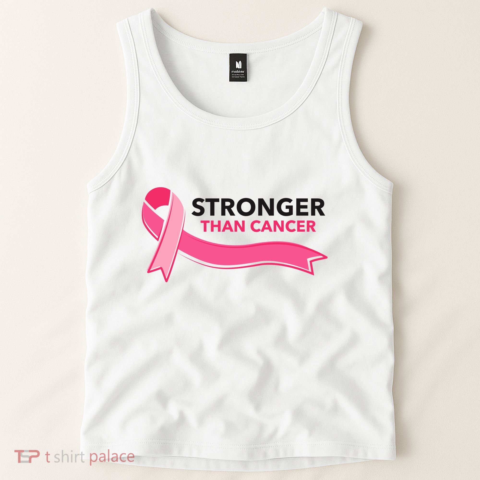 Stronger Than Cancer Pink Ribbon Tank Top