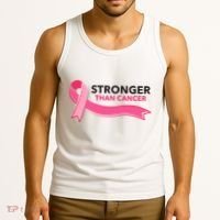 Stronger Than Cancer Pink Ribbon Tank Top thumb 3