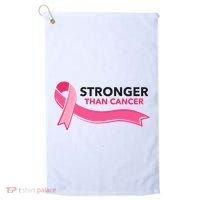 Stronger Than Cancer Pink Ribbon Golf Towel thumb 0