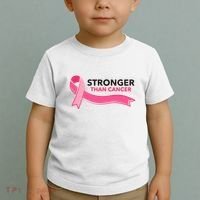 Stronger Than Cancer Pink Ribbon Toddler T-Shirt thumb 2