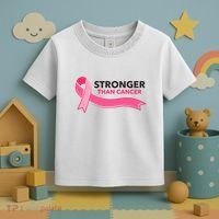 Stronger Than Cancer Pink Ribbon Toddler T-Shirt thumb 3