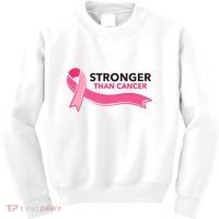 Stronger Than Cancer Pink Ribbon Kids Sweatshirt thumb 0