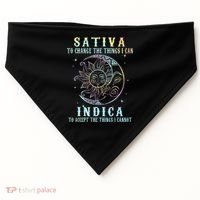 Sativa To Change The Things I Can Indica Cannabis W Tie Dye USA-Made Doggie Bandana thumb 0