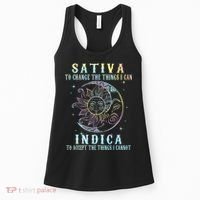 Sativa To Change The Things I Can Indica Cannabis W Tie Dye Women's Tank Top thumb 0