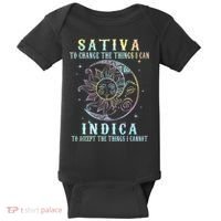 Sativa To Change The Things I Can Indica Cannabis W Tie Dye Baby Bodysuit thumb 0