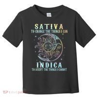 Sativa To Change The Things I Can Indica Cannabis W Tie Dye Toddler T-Shirt thumb 0