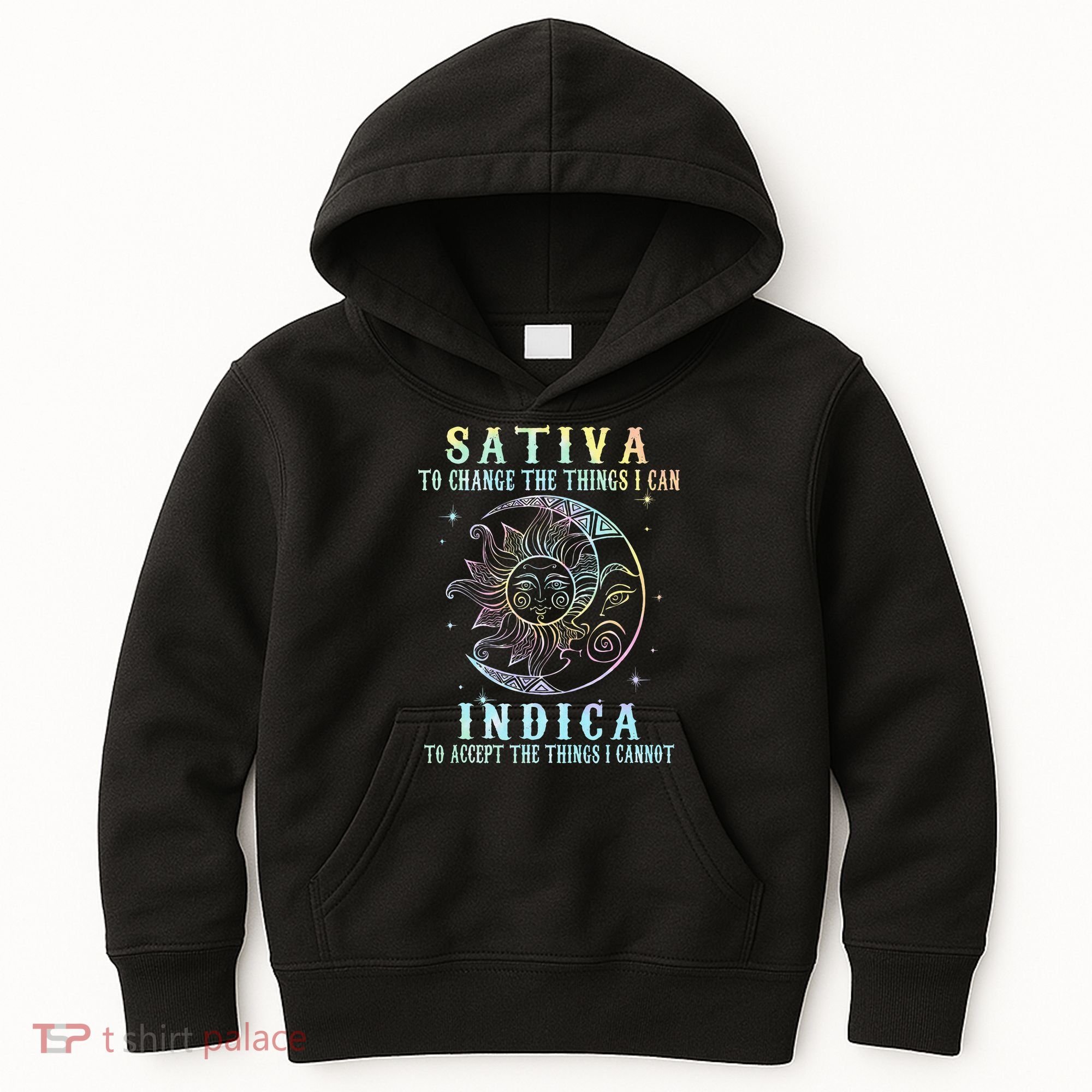 Sativa To Change The Things I Can Indica Cannabis W Tie Dye Kids Hoodie