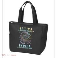 Sativa To Change The Things I Can Indica Cannabis W Tie Dye Tote Bag thumb 3