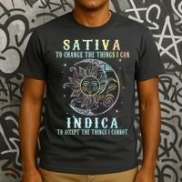 Sativa To Change The Things I Can Indica Cannabis W Tie Dye T-Shirt thumb 3