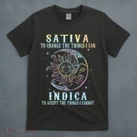 Sativa To Change The Things I Can Indica Cannabis W Tie Dye T-Shirt thumb 4