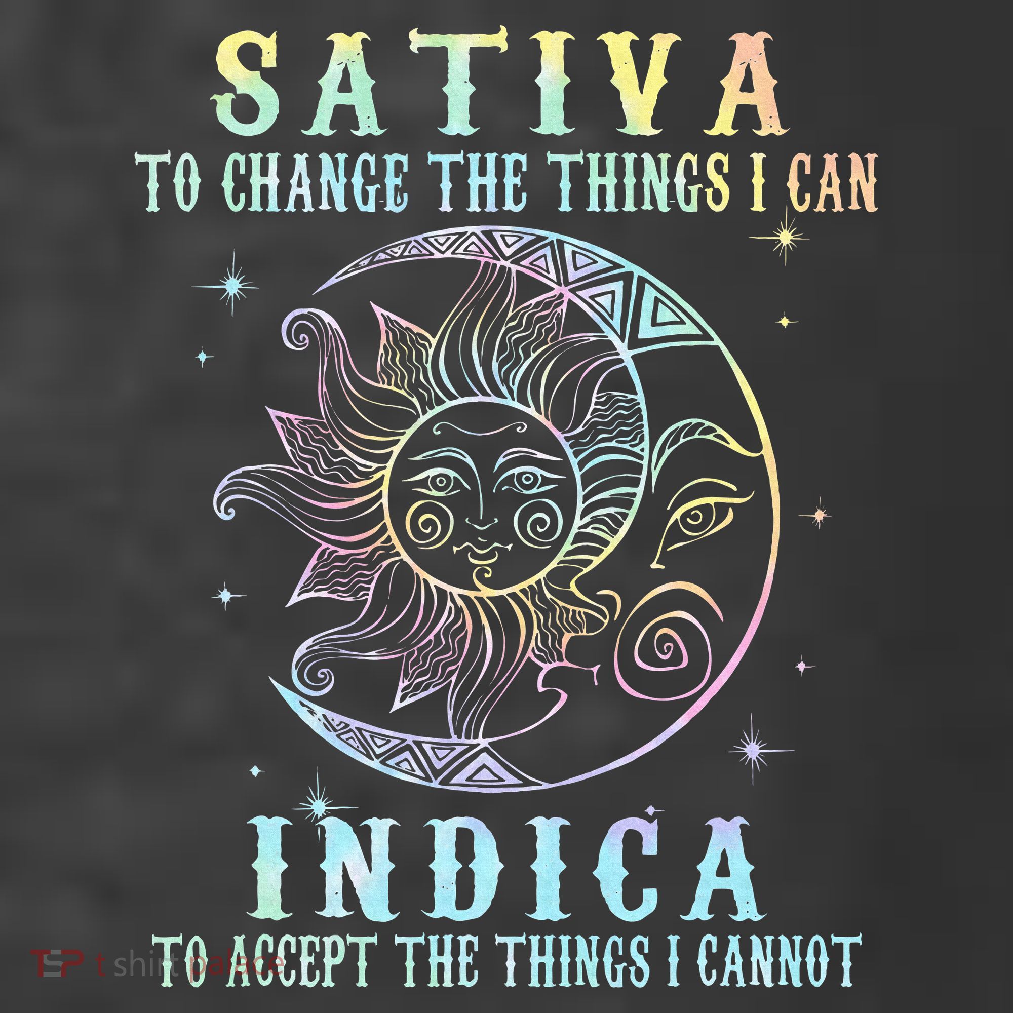 Sativa To Change The Things I Can Indica Cannabis W Tie Dye Women's Hoodie