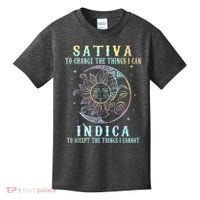 Sativa To Change The Things I Can Indica Cannabis W Tie Dye Kids T-Shirt thumb 0