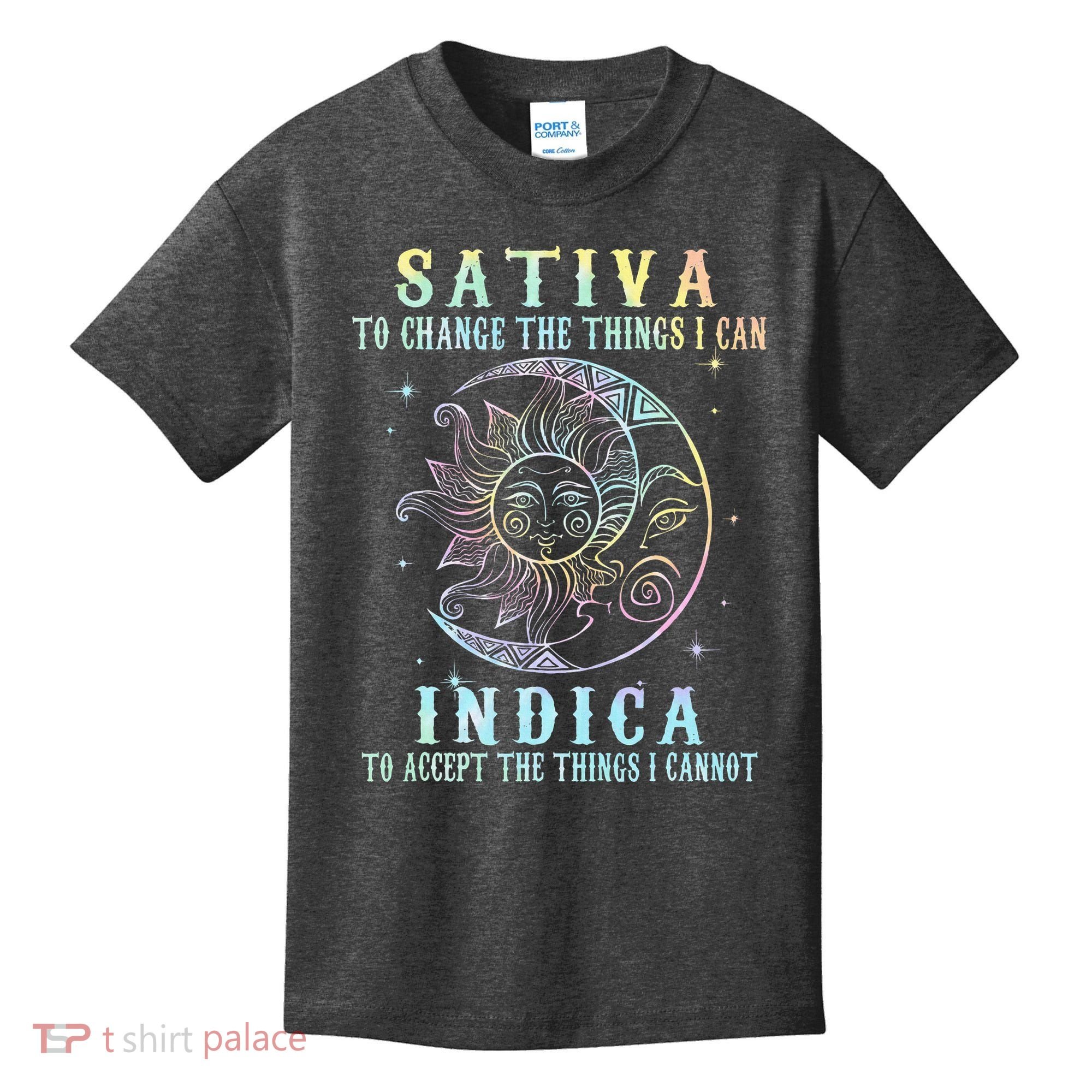 Sativa To Change The Things I Can Indica Cannabis W Tie Dye Kids T-Shirt