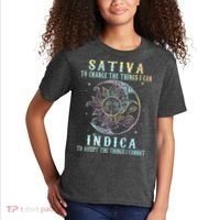 Sativa To Change The Things I Can Indica Cannabis W Tie Dye Kids T-Shirt thumb 2