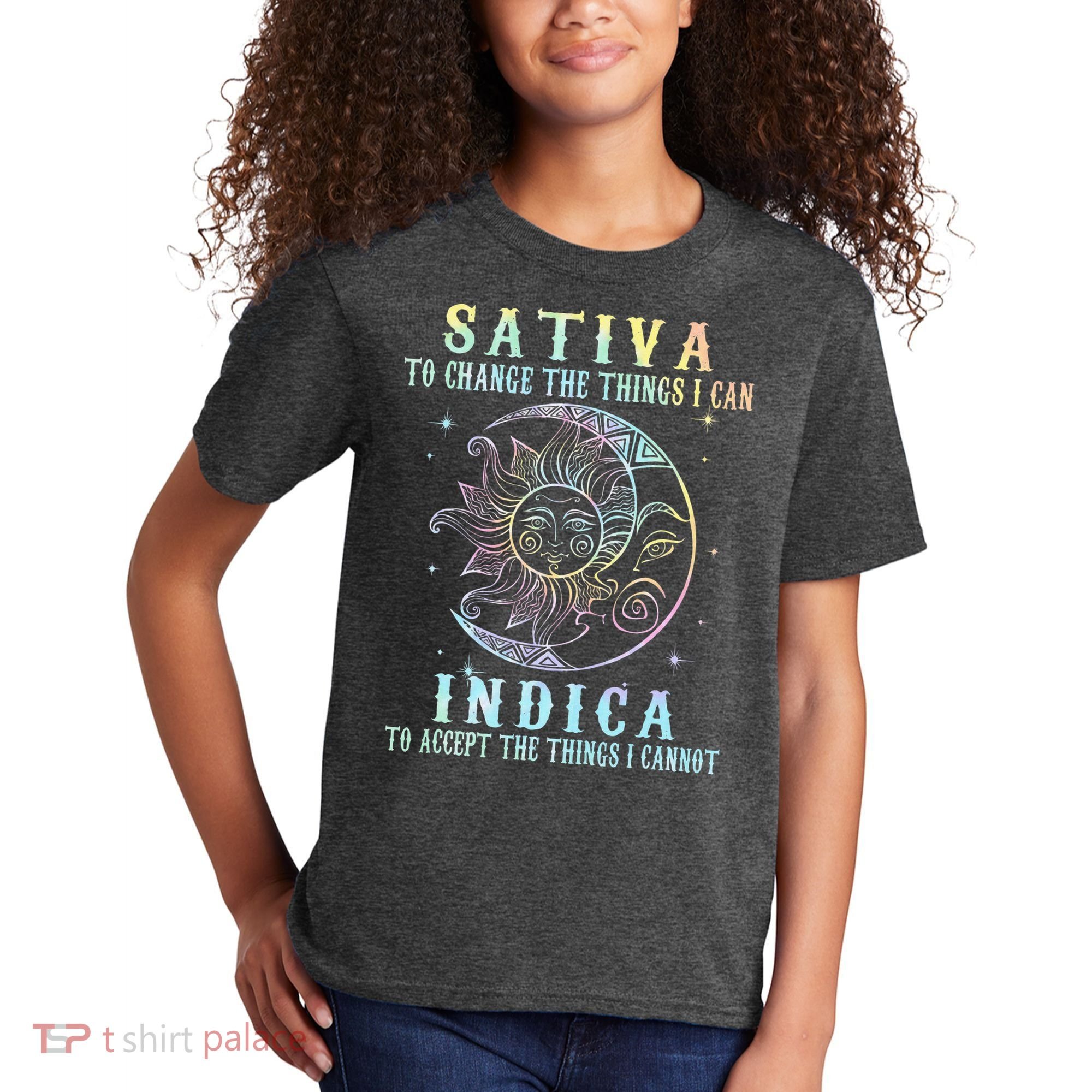 Sativa To Change The Things I Can Indica Cannabis W Tie Dye Kids T-Shirt