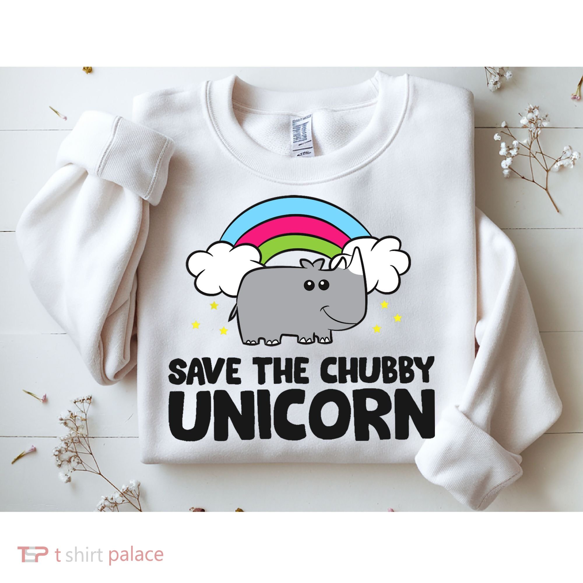 Save The Chubby Unicorn Love Rhinos Sweatshirt