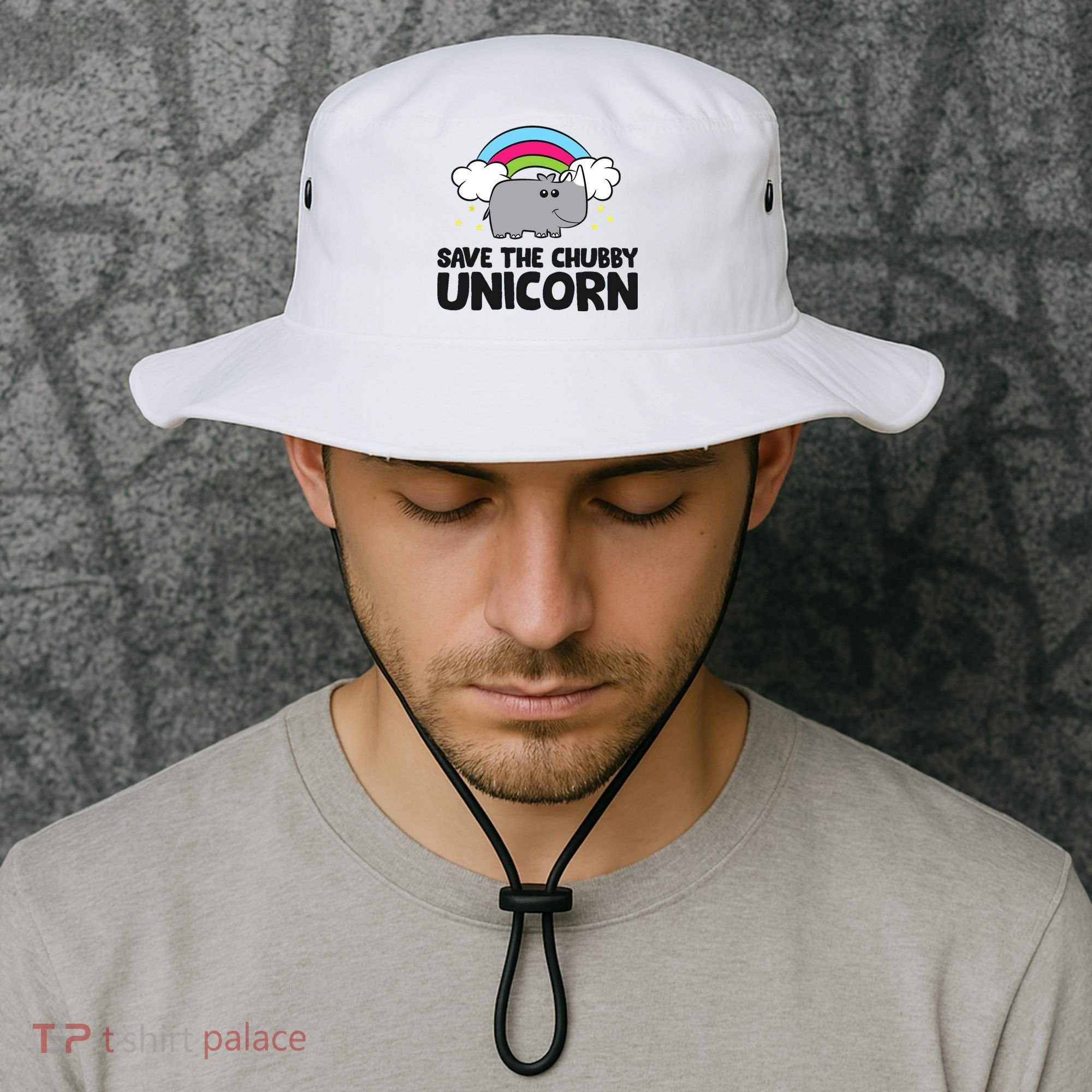 Save The Chubby Unicorn Love Rhinos Bucket Hat