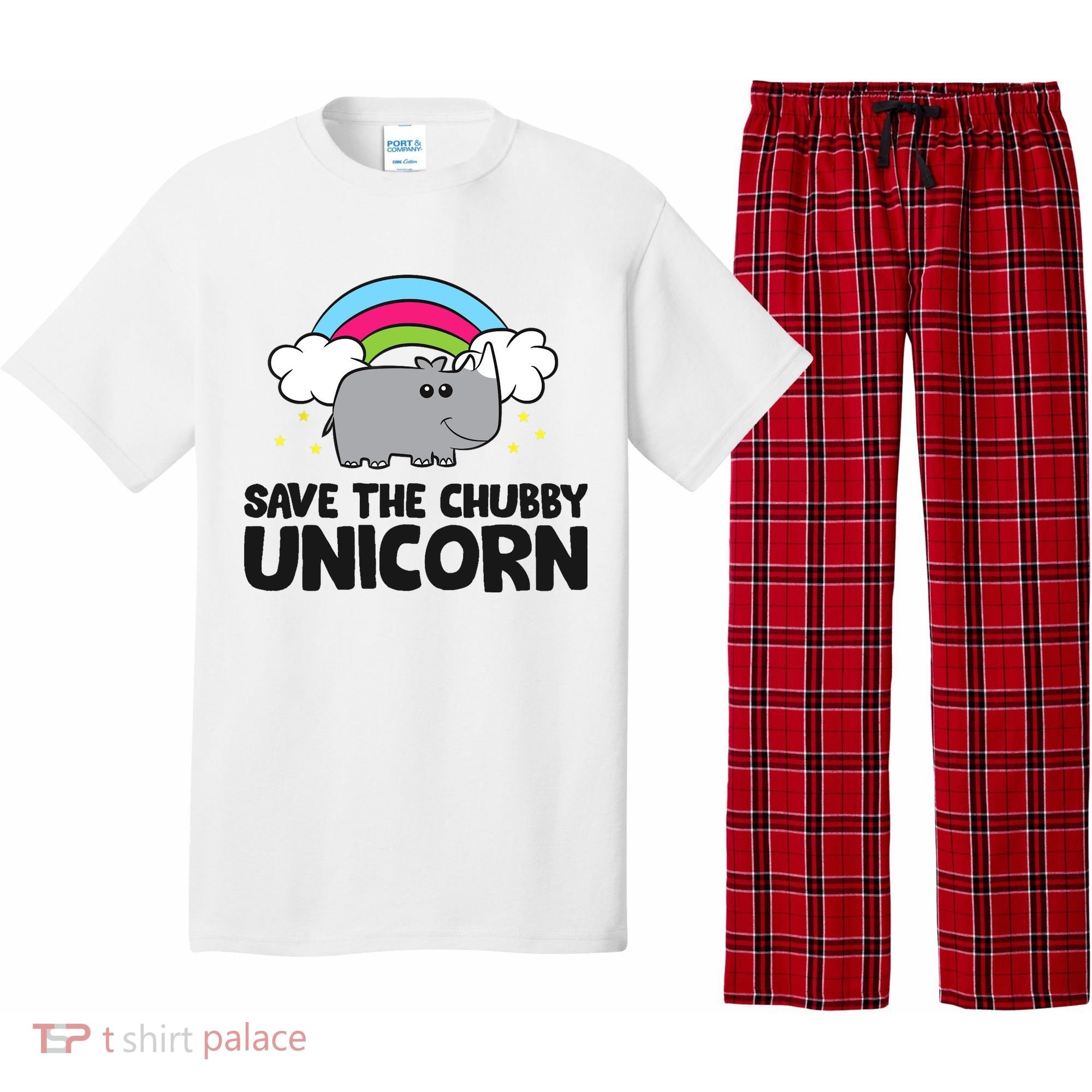 Save The Chubby Unicorn Love Rhinos Pajama Set