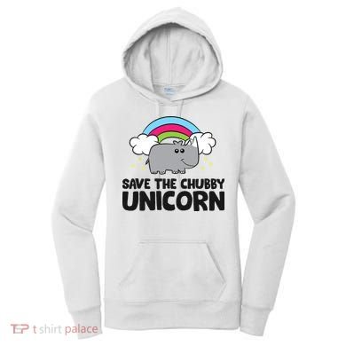 Save The Chubby Unicorn Love Rhinos Women's Hoodie