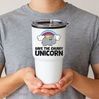 Save The Chubby Unicorn Love Rhinos Tumbler thumb 2