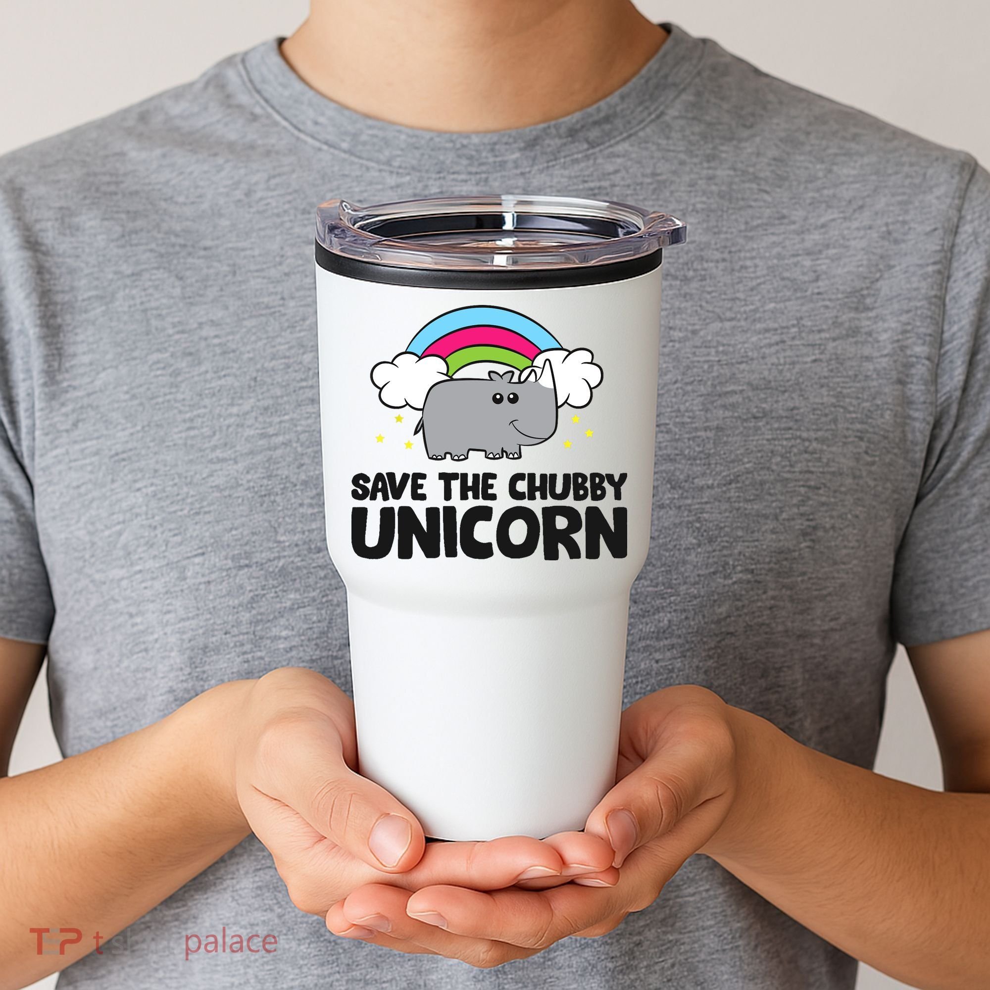 Save The Chubby Unicorn Love Rhinos Tumbler