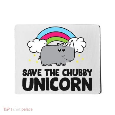 Save The Chubby Unicorn Love Rhinos Mousepad