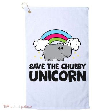 Save The Chubby Unicorn Love Rhinos Golf Towel