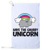 Save The Chubby Unicorn Love Rhinos Golf Towel thumb 0