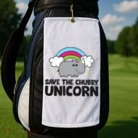 Save The Chubby Unicorn Love Rhinos Golf Towel thumb 2