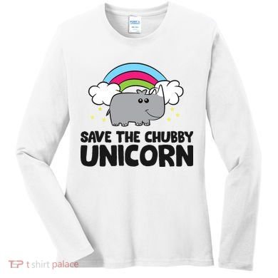 Save The Chubby Unicorn Love Rhinos Women's Long Sleeve Shirt