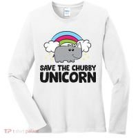 Save The Chubby Unicorn Love Rhinos Women's Long Sleeve Shirt thumb 0